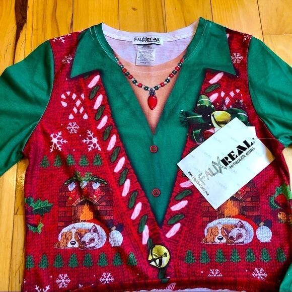 FAUX REAL SHIRT CHRISTMAS T-SHIRT M NWT - Picture 6 of 13